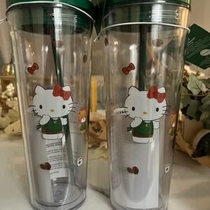 Starbucks Clear Tumbler with Green Straw